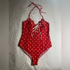 Marysia Red Polka Dot Swimsuit. Size M